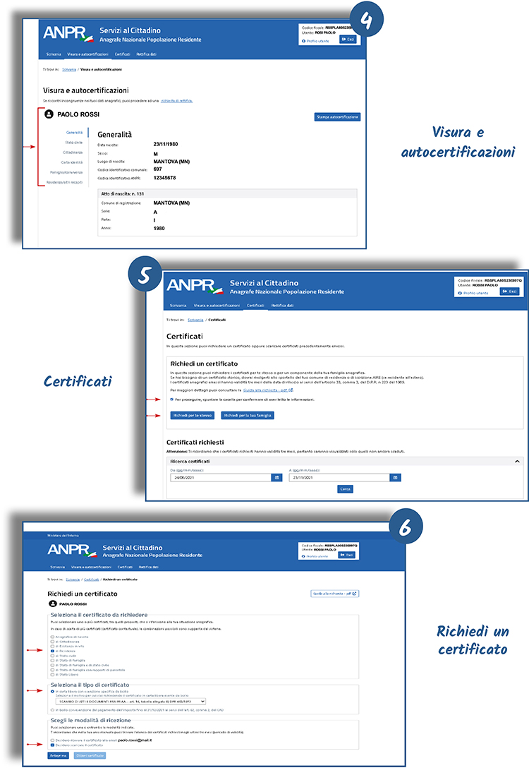 certificati anagrafici online